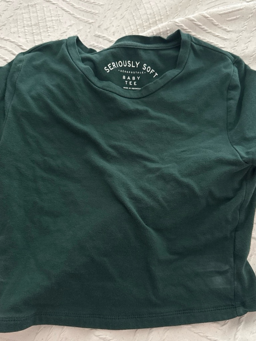 Aeropostale Dark Green Crop Tee